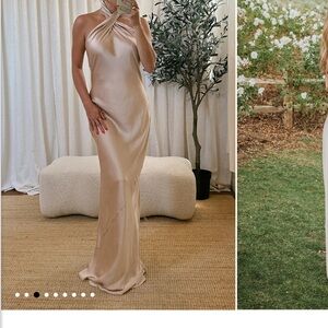 Show me your mumu - Elegant Cream Halter Maxi Dress